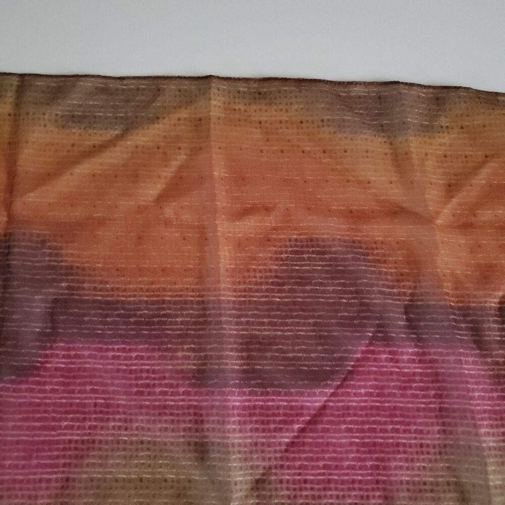 Vintage Scarf BURGUNDY AMBER OMBRE Sheer Chiffon 20" SQUARE - Picture 5 of 9